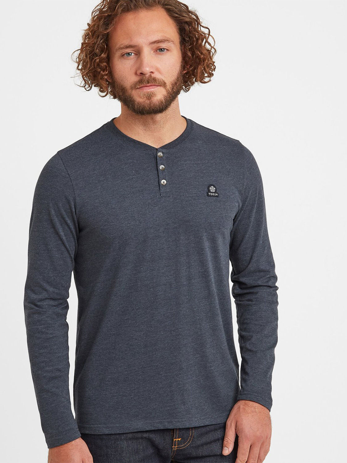 Hayne Long Sleeve Grandad T-shirt - Size: Small Men’s Blue Tog24