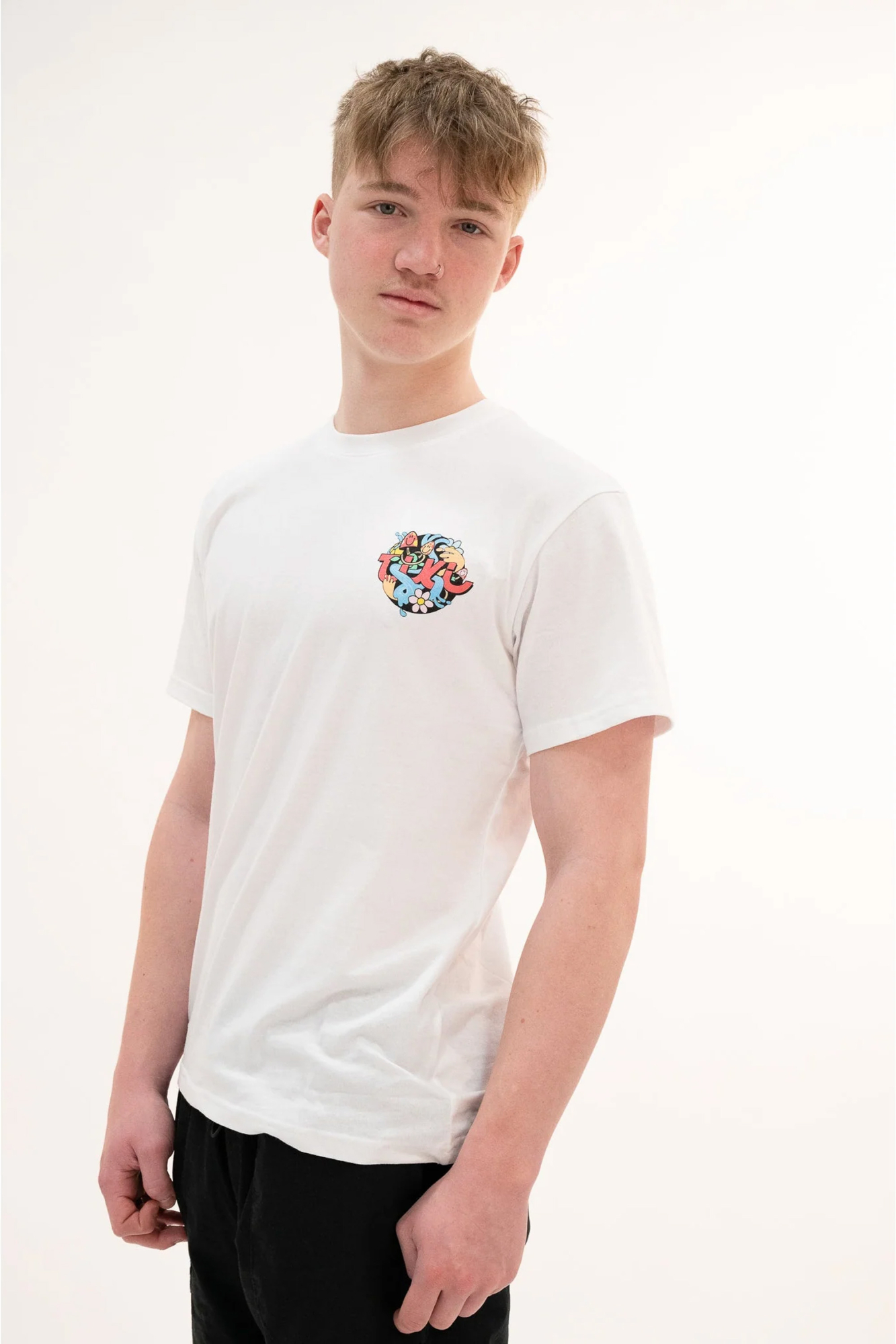 Tiki Unisex Life Short Sleeve T-shirt White - Size: Medium