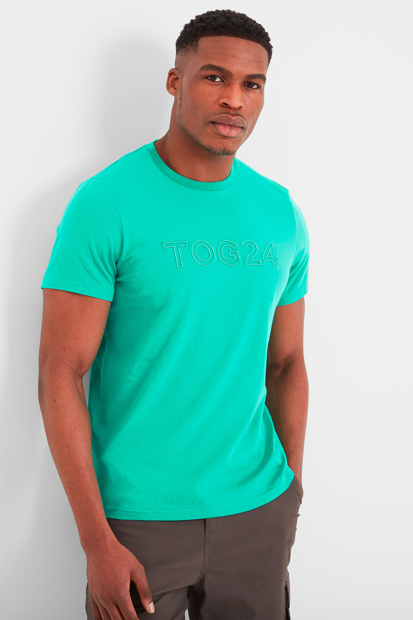 Tog24 Mens Eastbourne T-shirt Turquoise - Size: 2XL