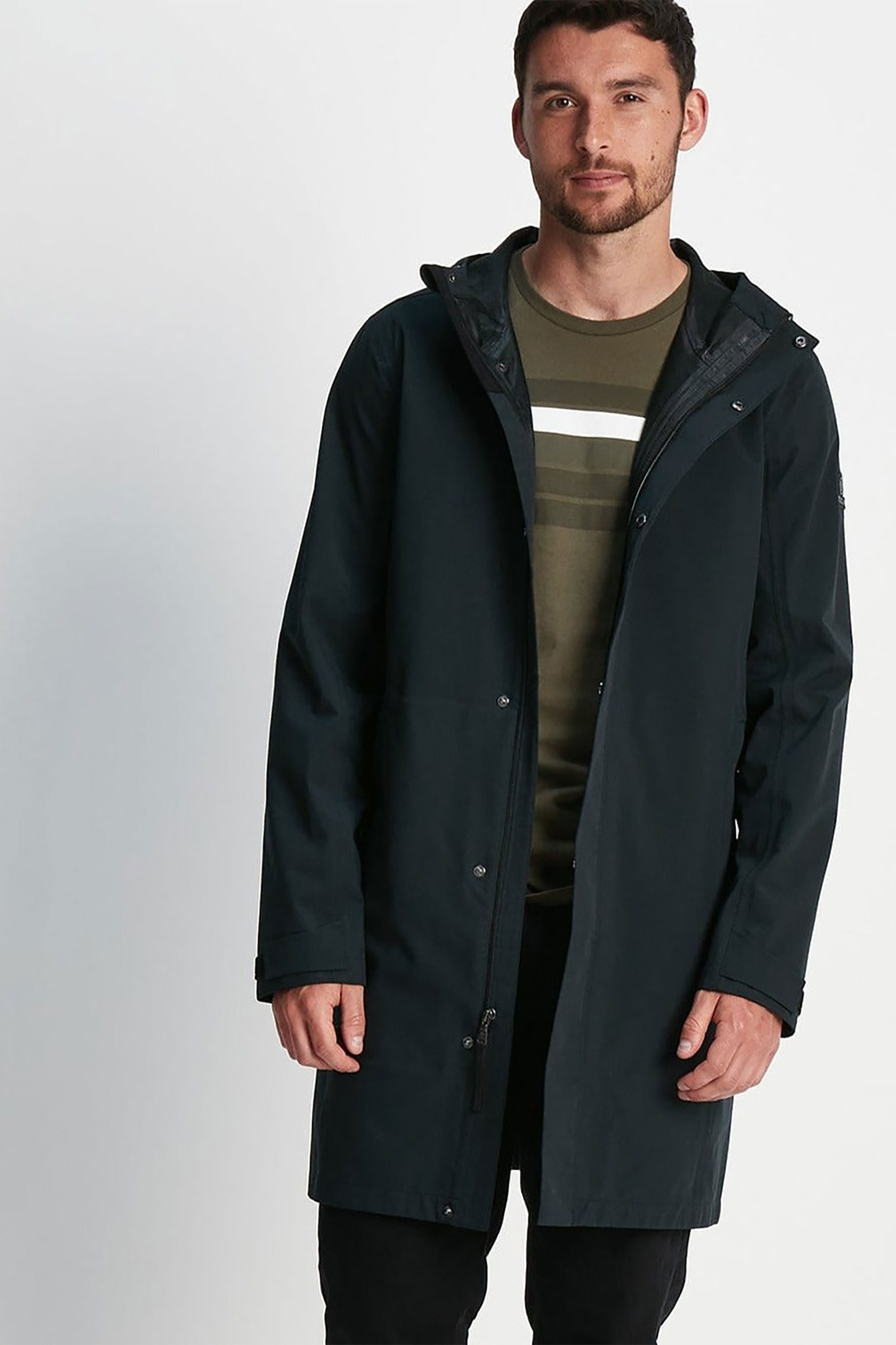Tog24 Mens Glenton Long Waterproof Jacket Black - Size: Large