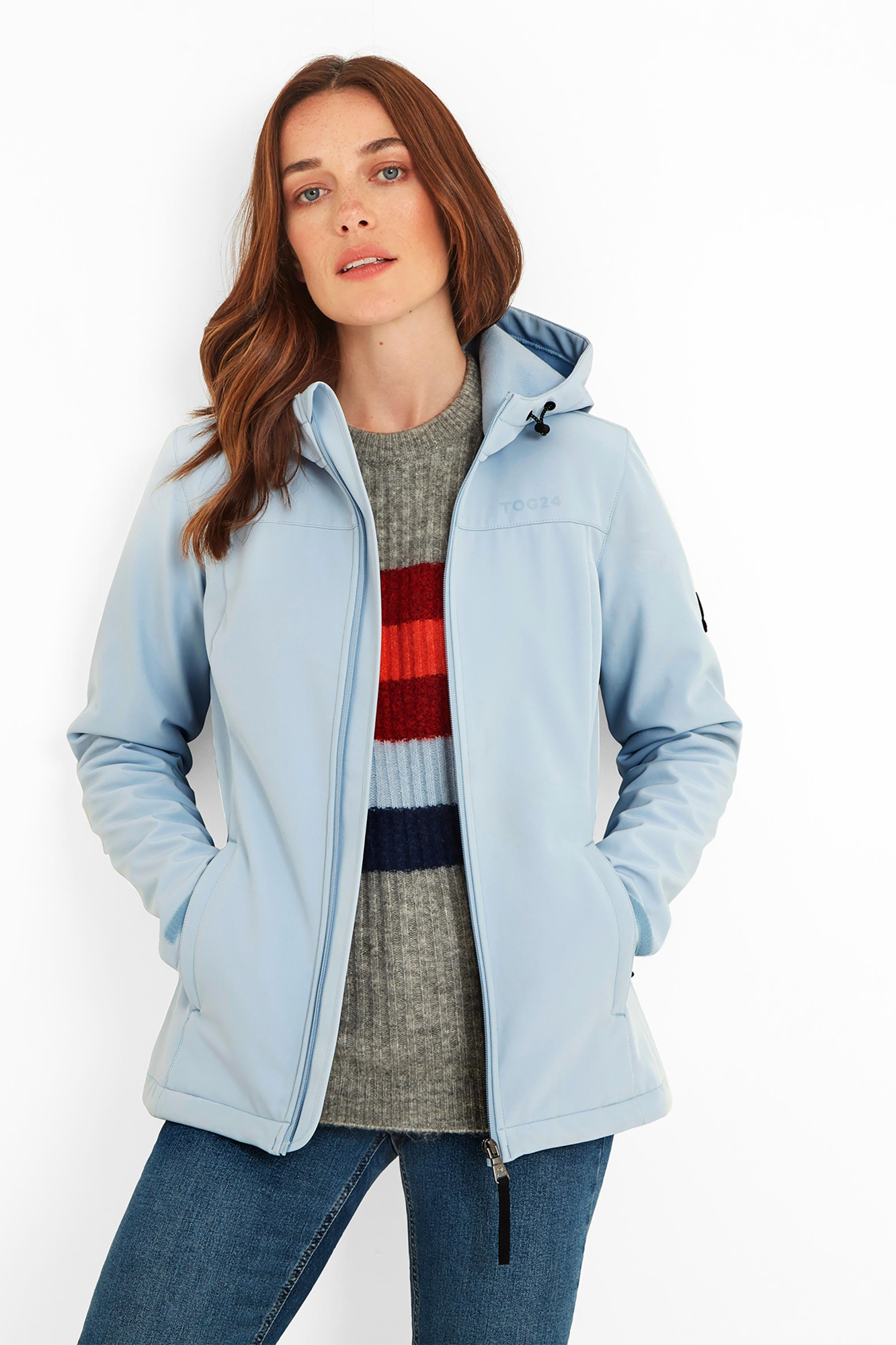 Tog24 Womens Keld Softshell Hooded Jacket Blue - Size: 12