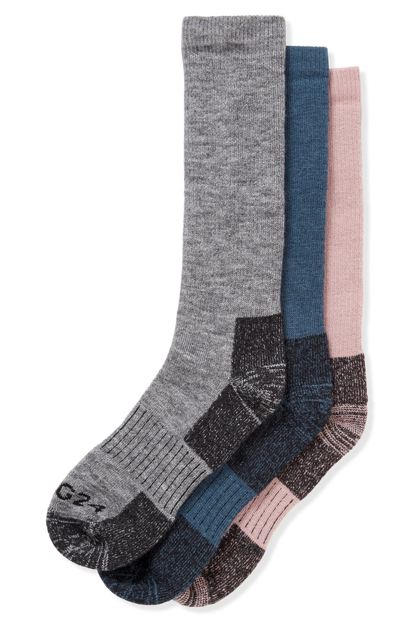 Rigton 3pk Merino Trek Socks - Size: Large Grey Tog24