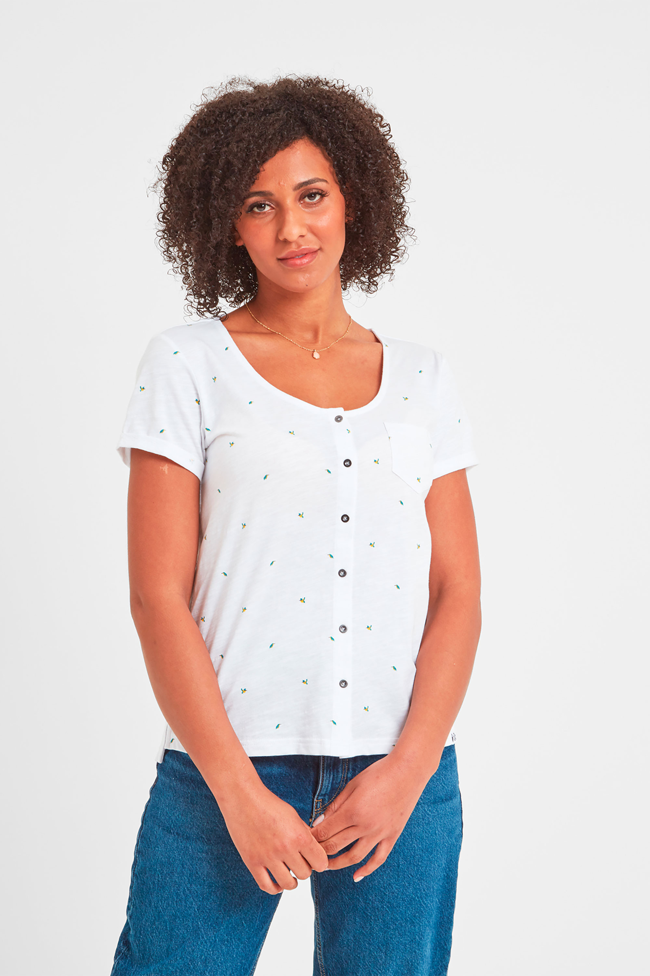 Tog24 Womens Rourke Button Up Top White