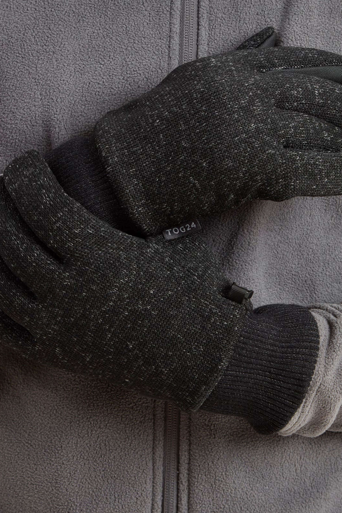 Tog24 Mens Storm Powerstretch Gloves Grey - Size: L-XL
