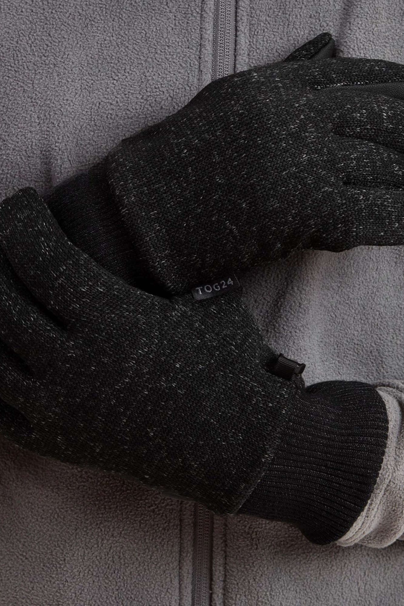 Tog24 Mens Storm Powerstretch Gloves Black - Size: L-XL