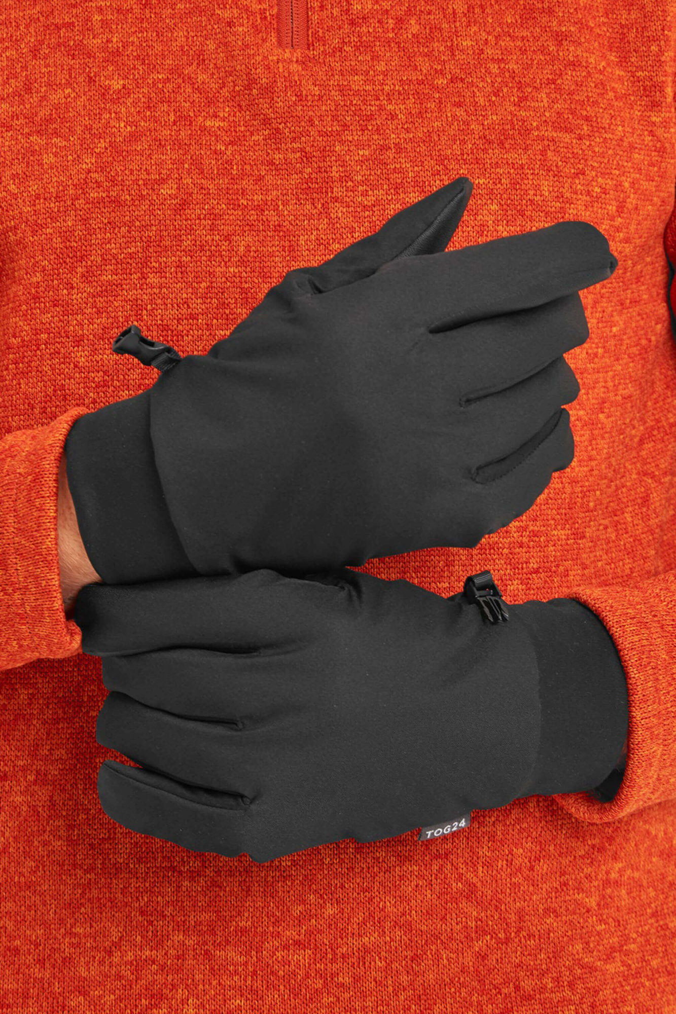 Tog24 Mens Tornado Powerstretch Gloves Black - Size: S-M