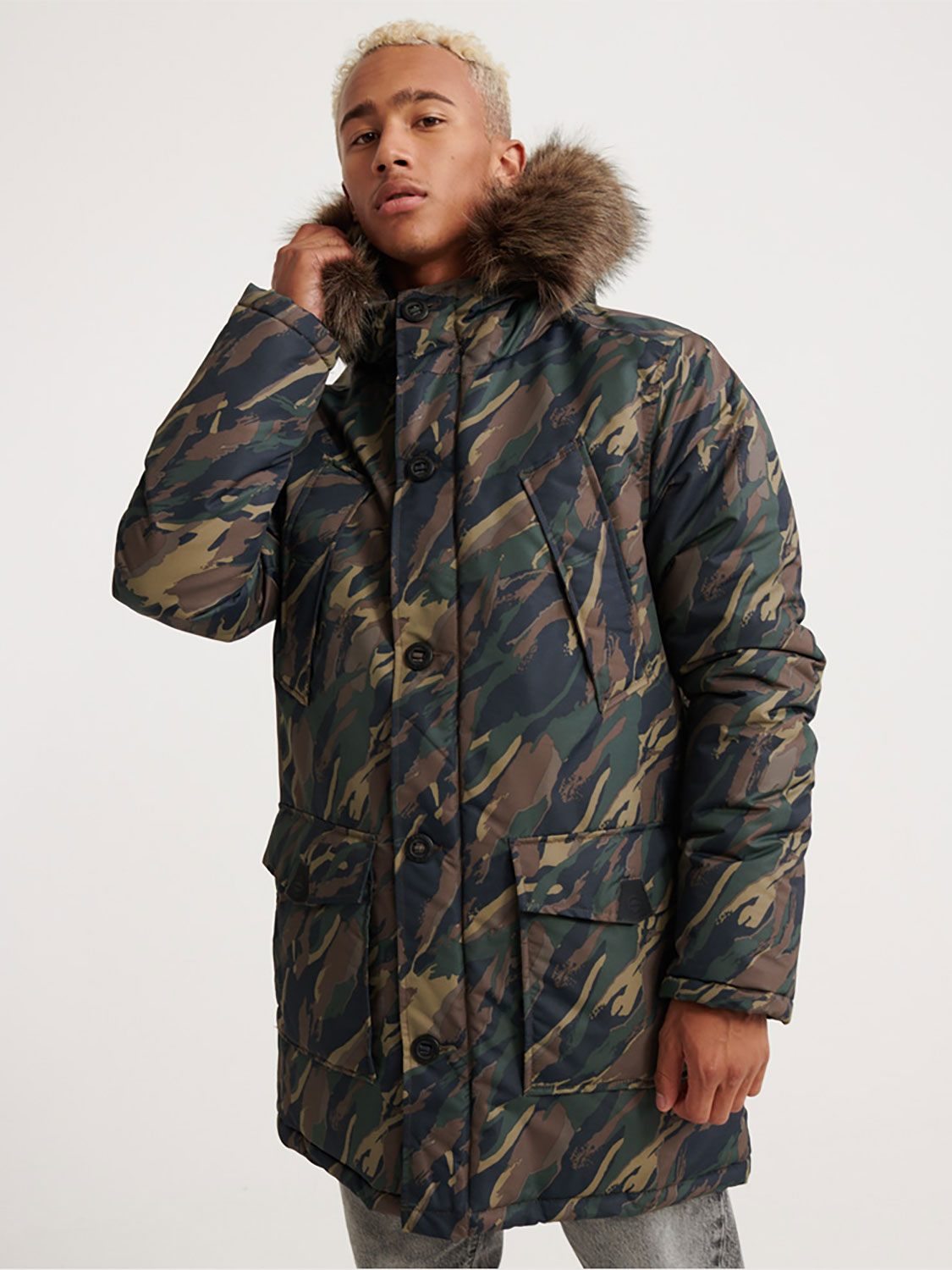 Superdry Mens Everest Parka Green - Size: Small