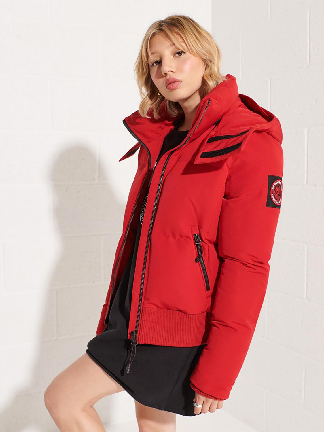 Superdry Womens Code Everest Bomber Red - Size: 12