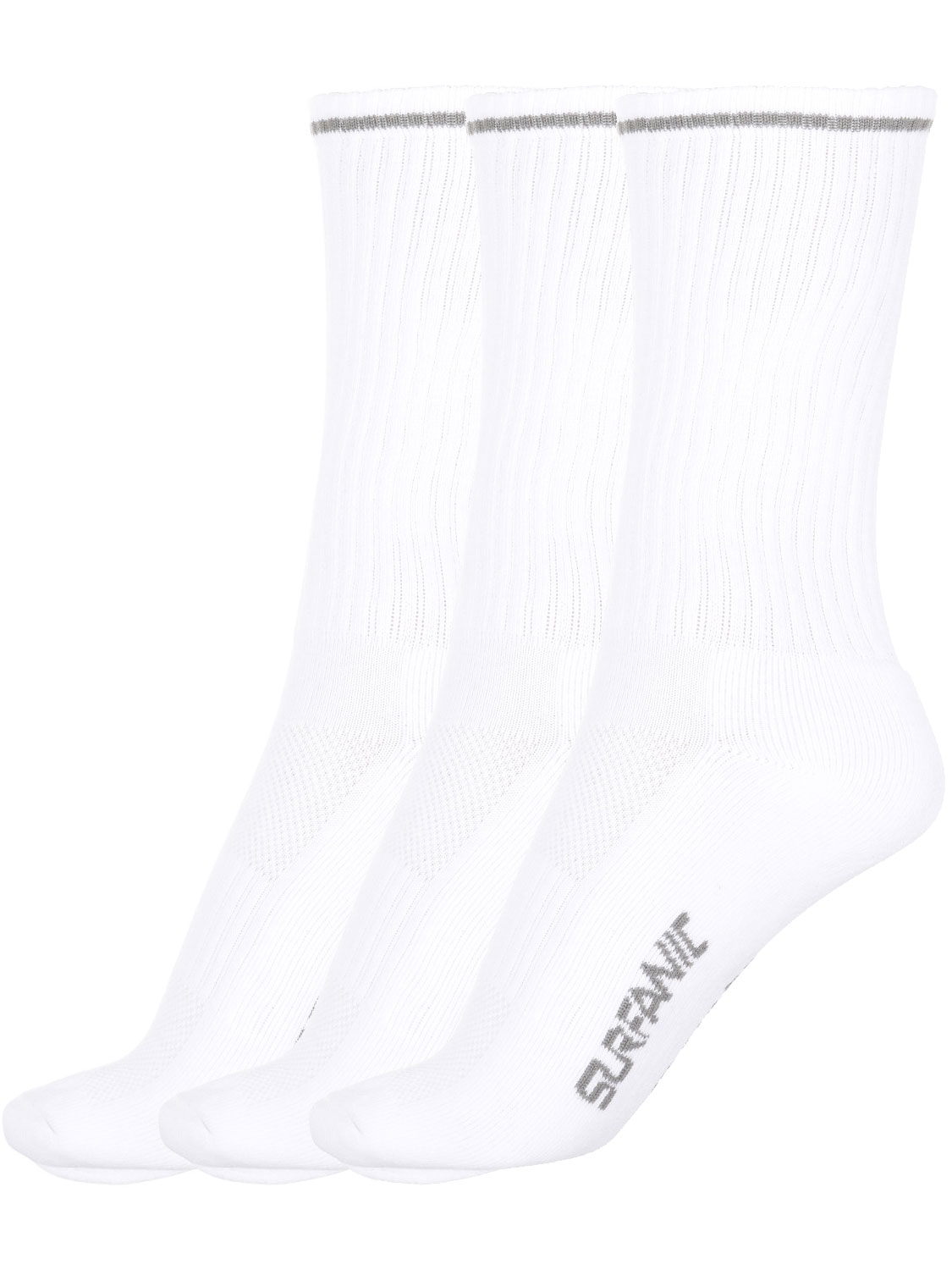 Surfanic Mens Aerotec Sport Ankle Sock 3pk White - Size: 7-11