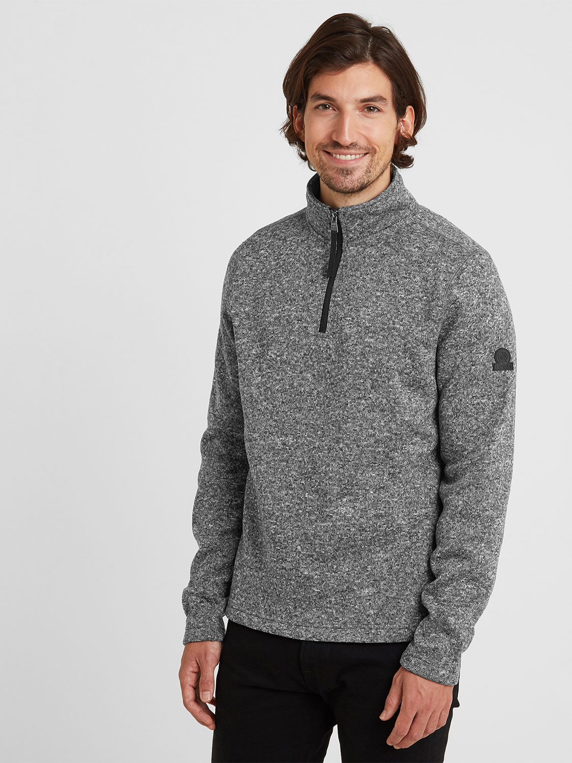 Pearson Knitlook Fleece Zipneck - Size: Small Men’s Grey Tog24