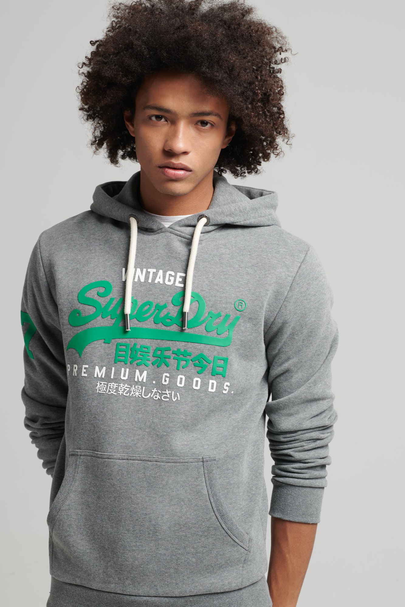 Superdry Mens Vintage Vl Classic Hood Grey - Size: Small