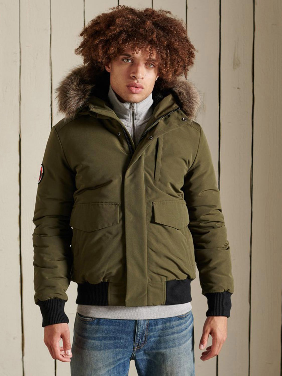 Superdry Mens Everest Bomber Green - Size: Small