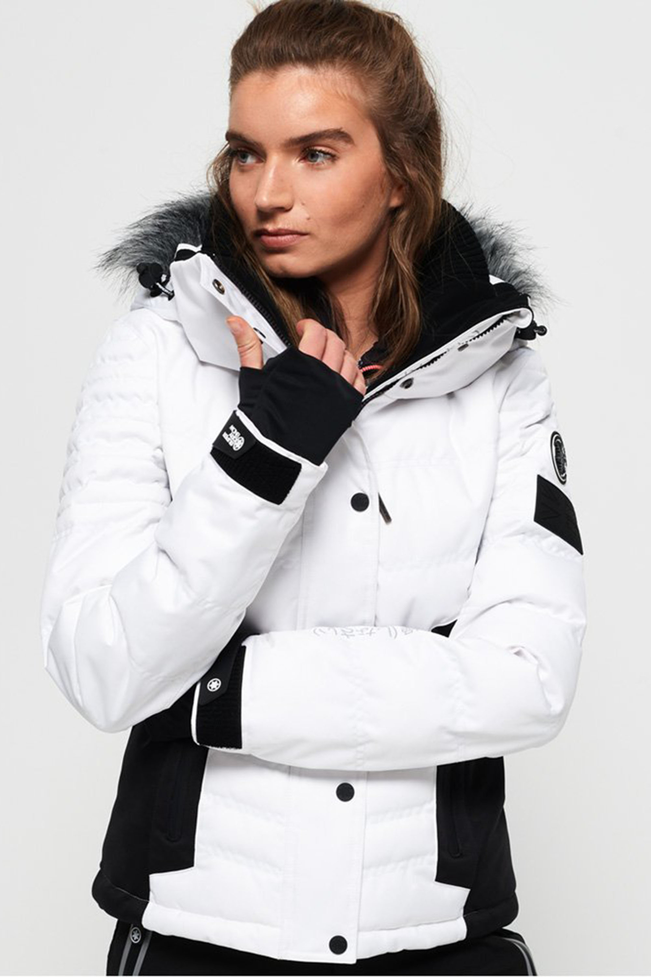 Superdry Womens Luxe Snow Puffer White - Size: 8