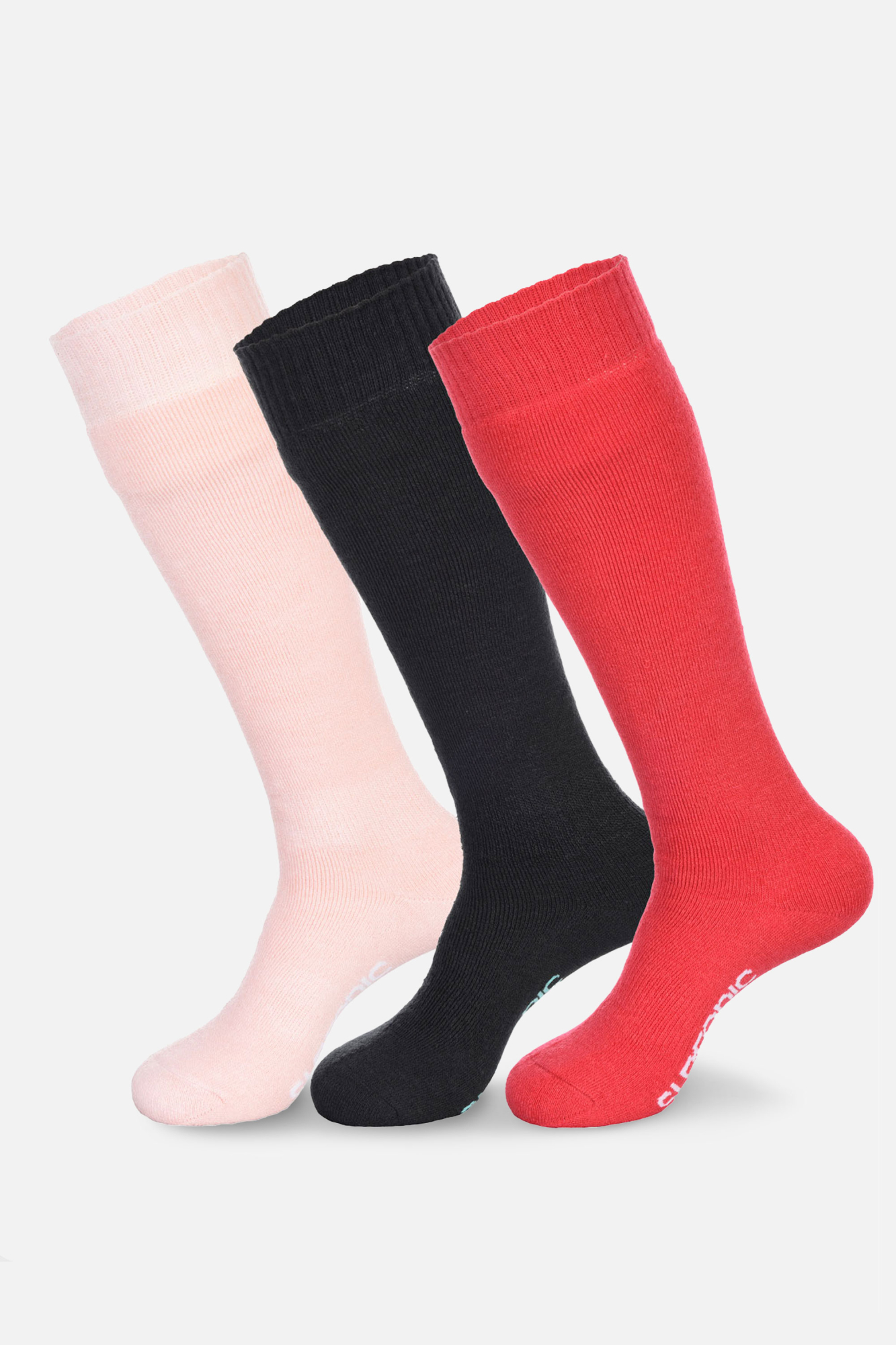 Surfanic Womens Pro Tech 3pk Socks Red - Size: 12-3