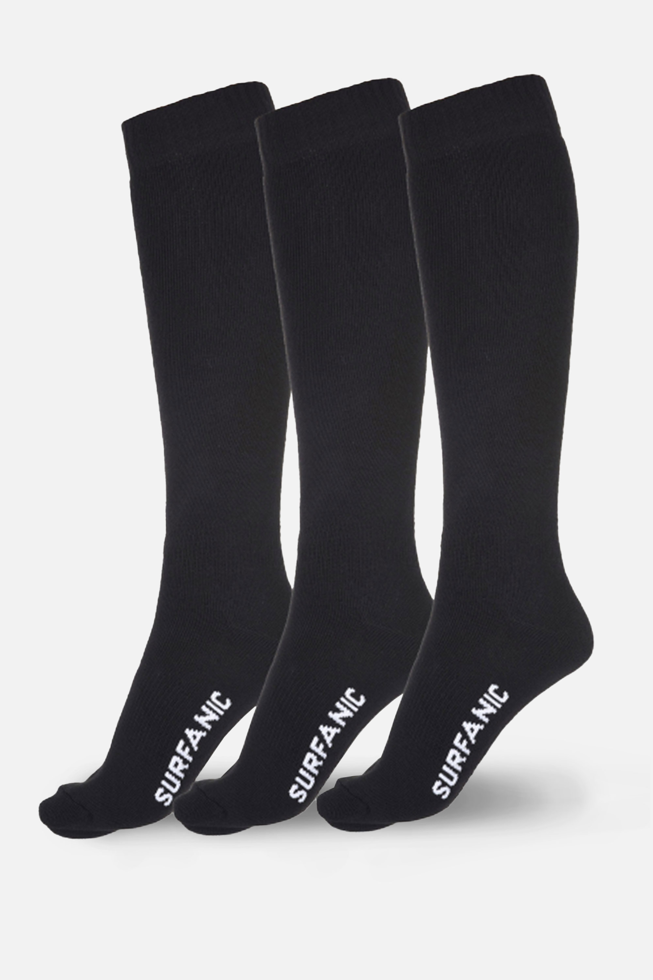 Surfanic Mens Pro Tech Core 3 Pack Sock Black - Size: 12-3