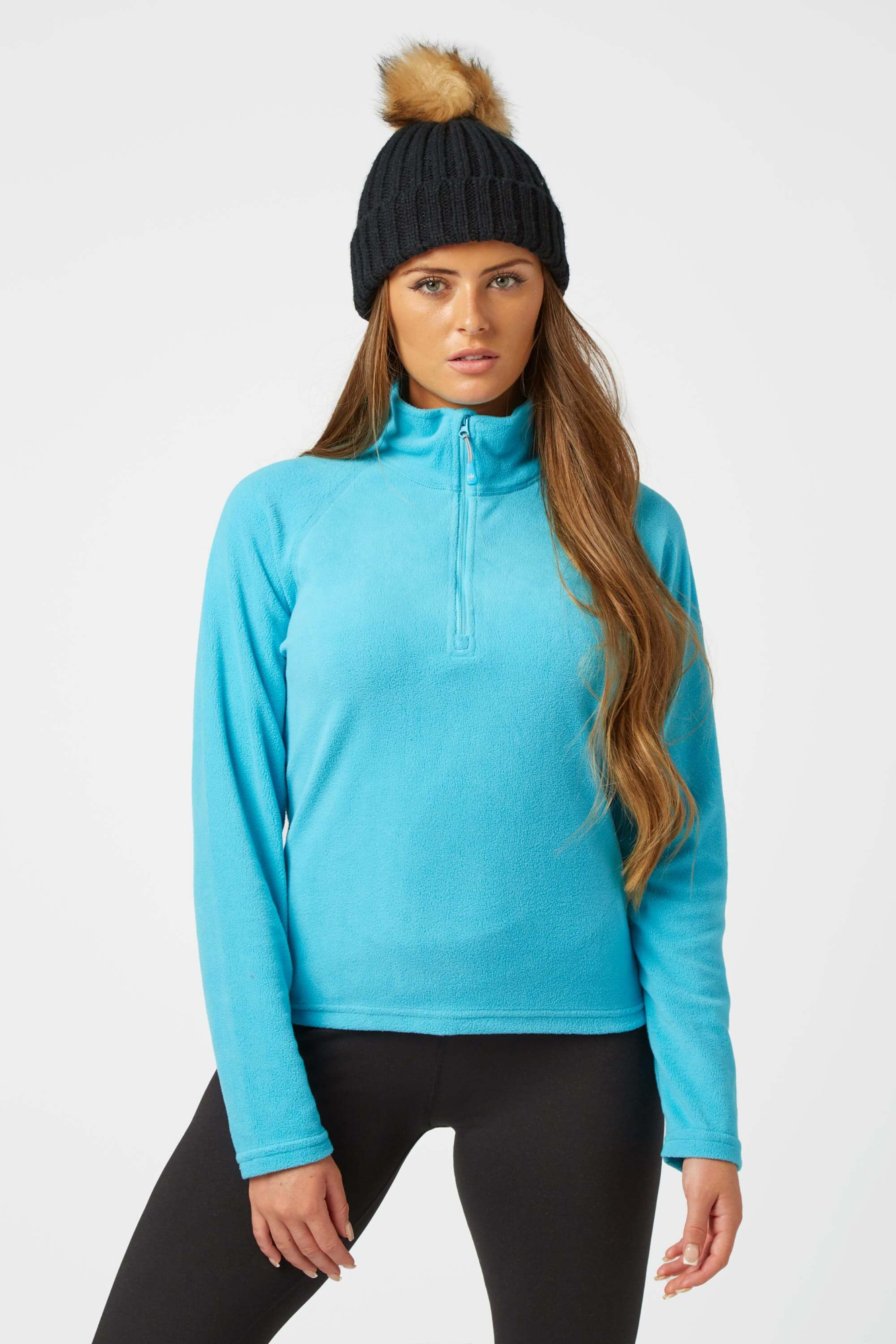 Surfanic Womens Warm Zip Micro Fleece Blue - Size: 10