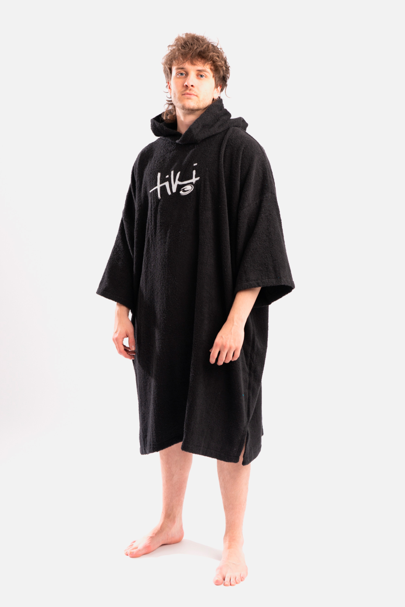 Tiki Unisex Adults Hooded Change Robe Black - Size: ONE