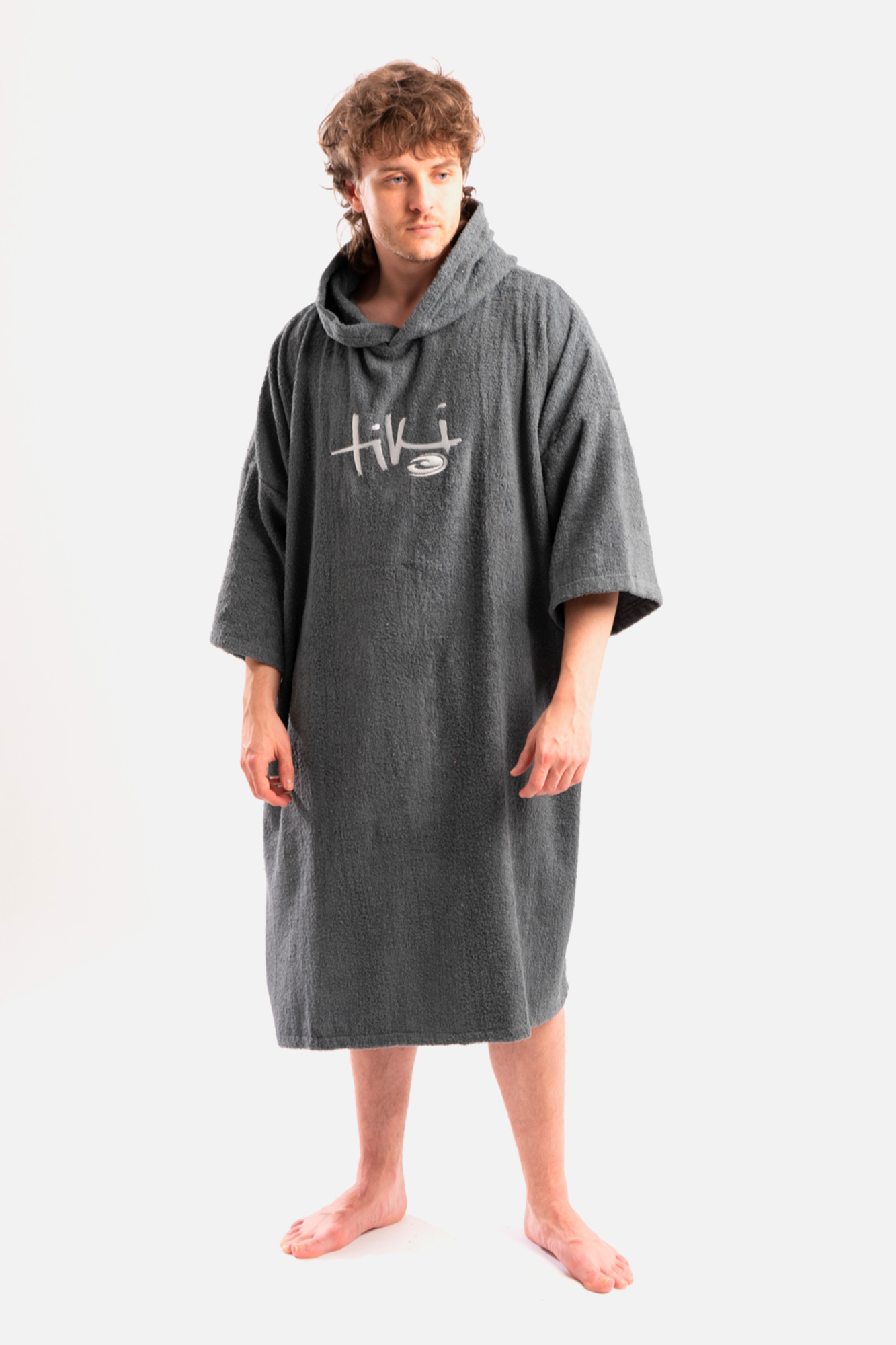 Tiki Unisex Adults Hooded Change Robe Grey - Size: ONE