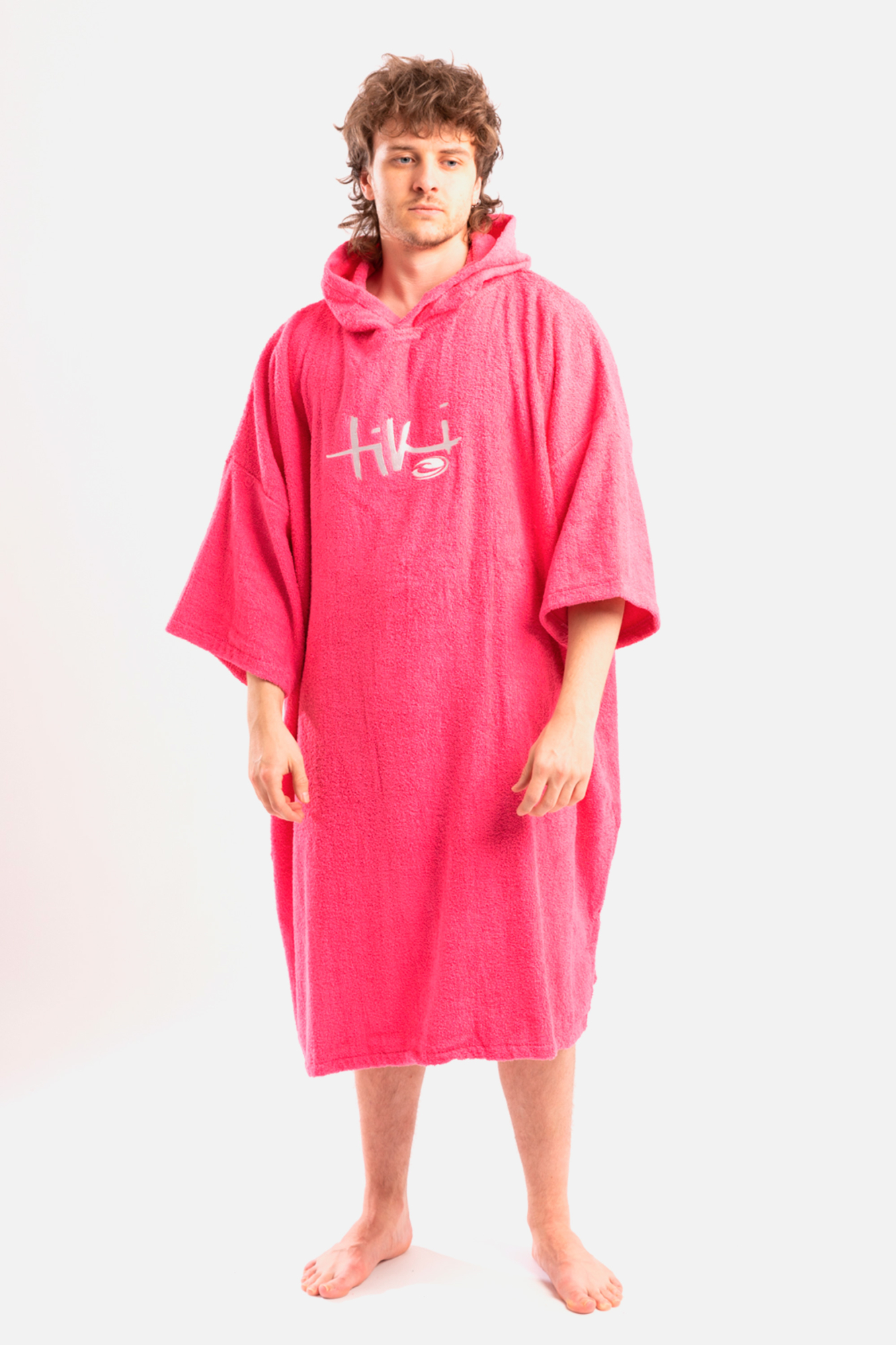Tiki Unisex Adults Hooded Change Robe Pink - Size: ONE