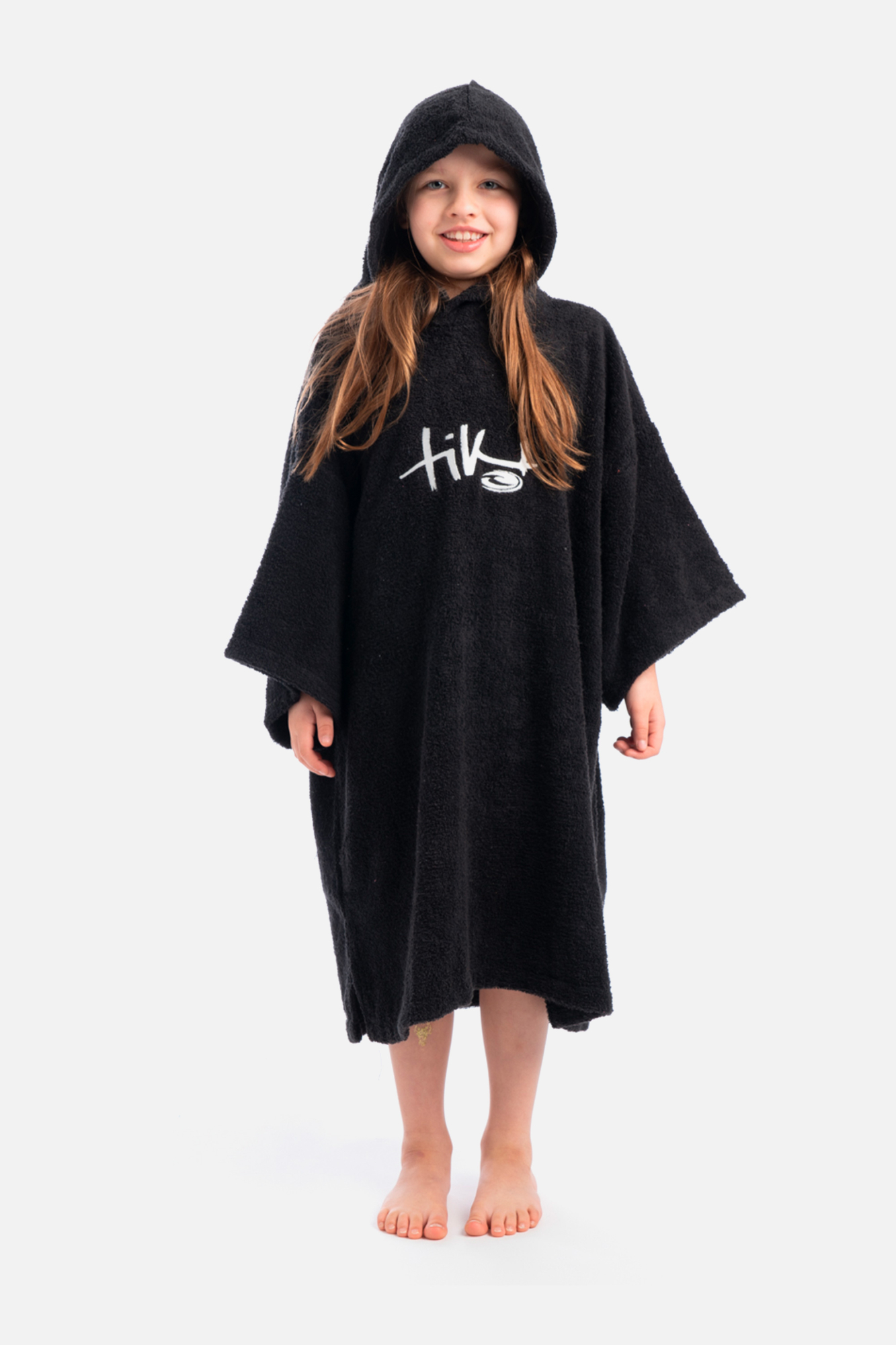 Tiki Unisex Junior Hooded Change Robe Black - Size: ONE