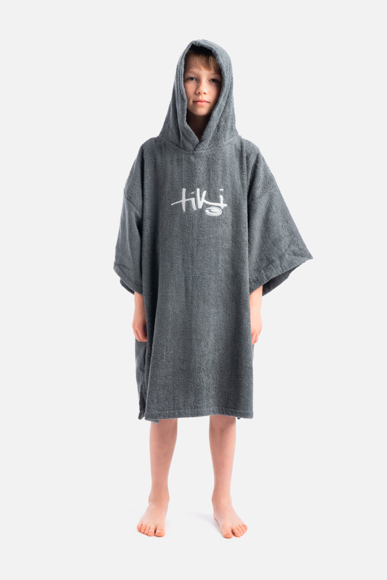 Tiki Unisex Junior Hooded Change Robe Grey - Size: ONE