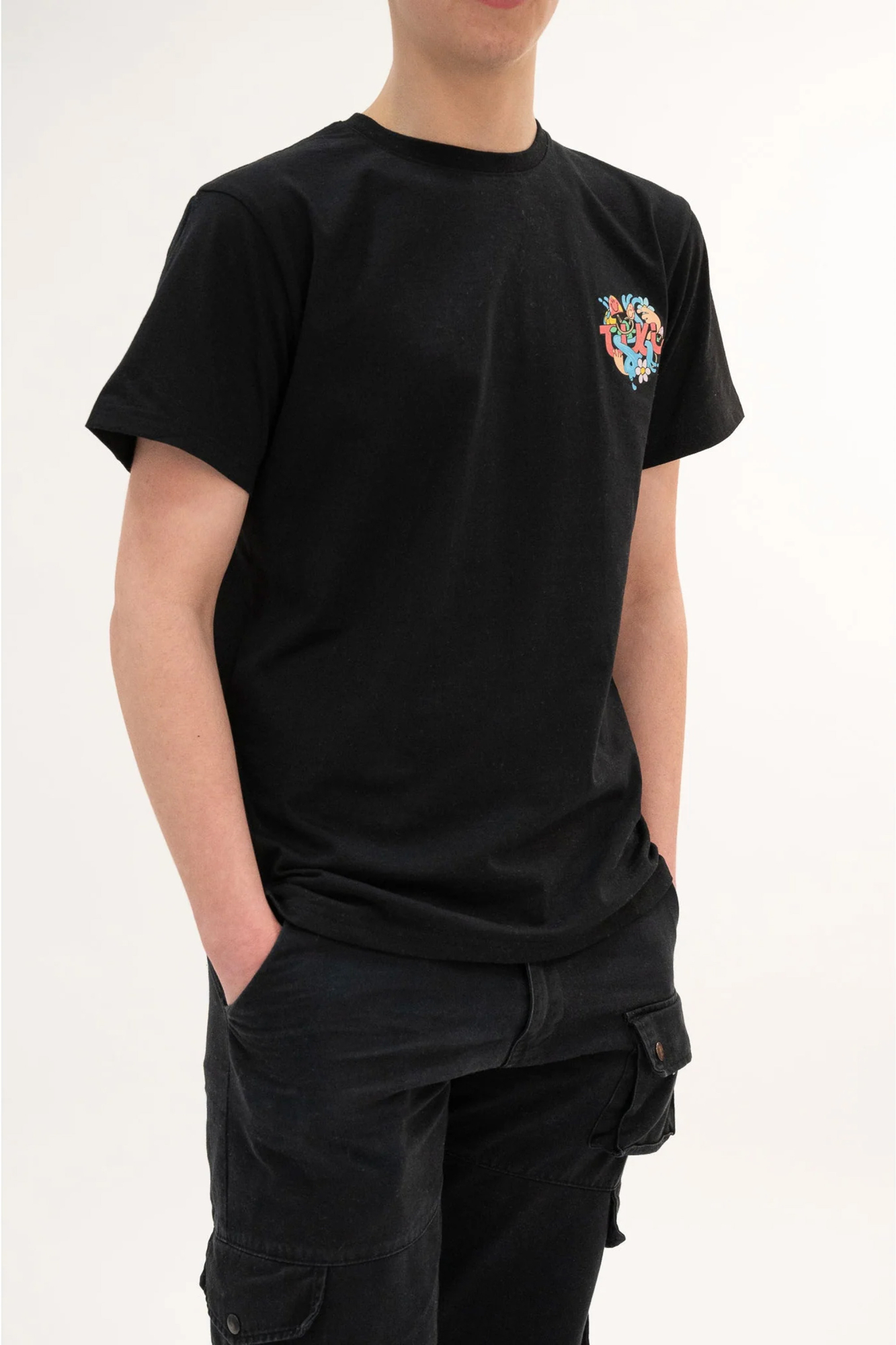 Tiki Unisex Life Short Sleeve T-shirt Black - Size: XL
