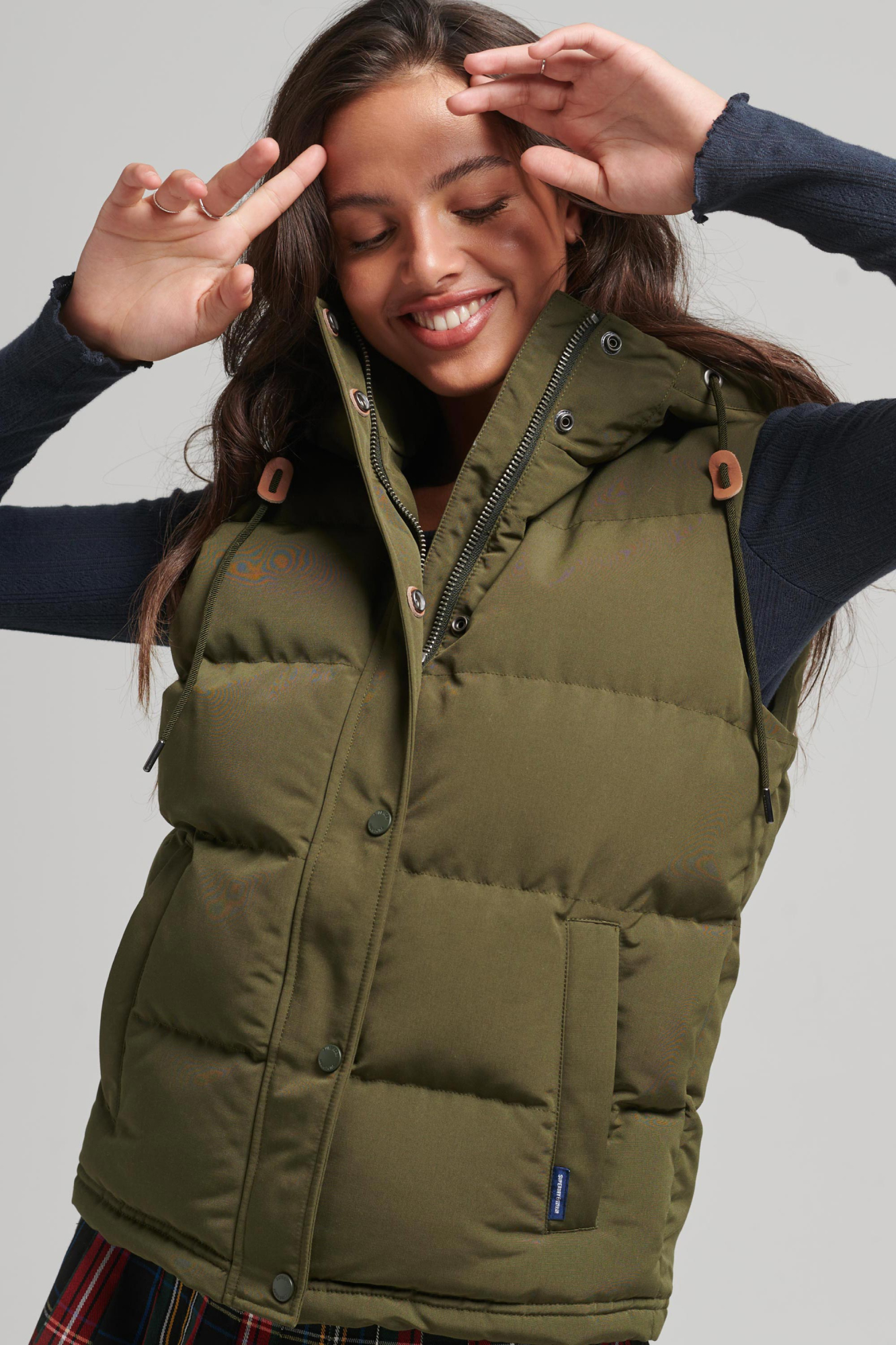 Superdry Womens Hooded Everest Gilet Green - Size: 12